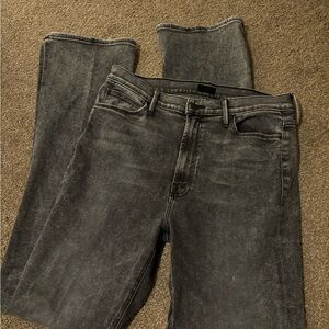 MOTHER Women’s Dark Gray Straight Jeans High Waisted Runway